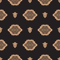 Dark solid color Seamless pattern with lotuses in Simple style. Good for menus, postcards and fabrics. illustration. vector