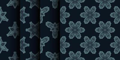SET Seamless pattern of winter snowflakes. Good for clothing and textiles. illustration. vector