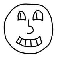 Cartoon doodle face isolated on white background. Coloring book. vector
