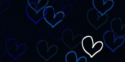 Light BLUE vector backdrop with sweet hearts.