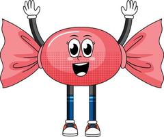A candy cartoon character on white background vector