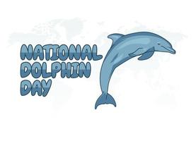 gráfico vectorial del día nacional del delfín bueno para la celebración del día nacional del delfín. diseño plano. diseño de volante. ilustración plana.