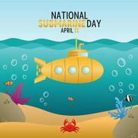 gráfico vectorial del día nacional del submarino bueno para la celebración del día nacional del submarino. diseño plano. diseño de volante. ilustración plana. vector