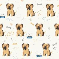 Seamless pattern with cute pet dogs vector