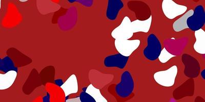 patrón de vector azul claro, rojo con formas abstractas.