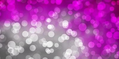 Light Pink vector background with bubbles.