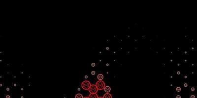 Dark Red vector pattern with magic elements.