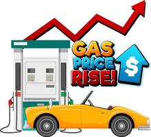 Gas station scene on white background vector