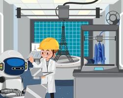 concepto de industria de automatización de robots vector