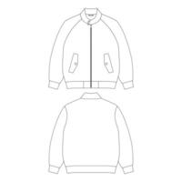 Template baracuta jacket vector illustration flat design outline clothing