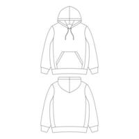 Template hoodie vector illustration flat design outline clothing