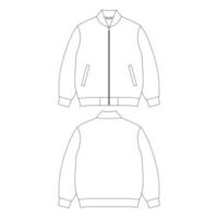 Template ska jacket vector illustration flat design outline clothing