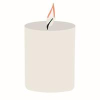 beautiful aesthetic lighted candle, for decoration and comfort in the house. Vector illustration of a wax candle