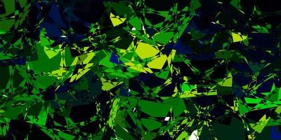 Dark Blue, Green vector texture with random triangles.