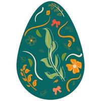 Easter egg in Doodle Simple style. vector