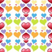 Seamless colourful heart pattern vector