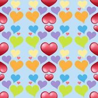 Seamless colourful heart pattern vector