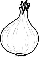 Onion doodle outline for colouring vector