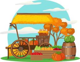 Flea market concept with fruit store vector