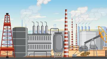 Petroleum industry scene concept vector