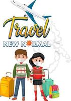 Travel new normal concept with passenger wearing mask vector