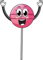 A lollipop cartoon character on white background vector