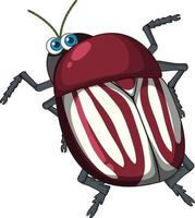 un personaje de dibujos animados de escarabajo aislado vector