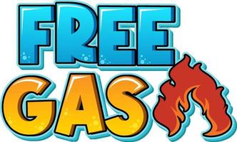 diseño de logotipo de palabra de dibujos animados de gas gratis vector