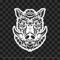 Boar head pattern. For printing on T-shirts, cups and phone cases. Vector illustration.