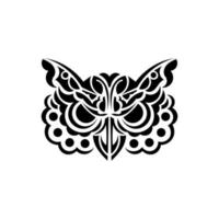 Owl face tattoo. Owl from patterns. Vector illustration.