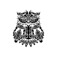 Owl from patterns. Good for tattoos or prints. Vector illustration.