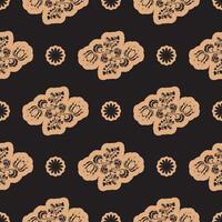 Seamless luxury pattern with flowers and monograms in Simple style. Good for backgrounds, prints, apparel and textiles. illustration. vector