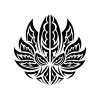 Black and white tattoo lotus pattern in simple style. Yoga symbol. Isolated. Vector illustration.