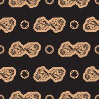 Seamless luxury pattern with flowers and monograms in Simple style. Good for mural wallpaper, fabric, postcards and printing. vector