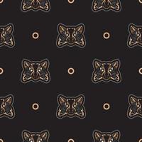 Seamless pattern with Raccoon face. Good covers, fabrics, postcards and printing. Vector illustration.