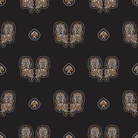 Seamless dark pattern with monograms in the Baroque style. Good for covers, fabrics, postcards and printing. Vector