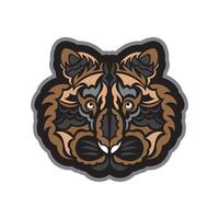 Colored Tiger print in boho style. Good for clothes. Handmade. Vector illustration.