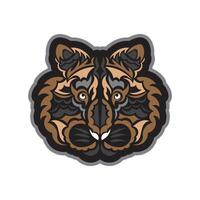 Colored Tiger print in boho style. Good for clothes. Handmade. Vector illustration.