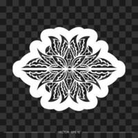 Print Ethnic lotus ornament. Patterned Indian lotus. Samoan style. Isolated. Vector illustration.