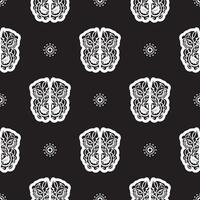 Seamless pattern with a lion's head in a simple style. Good wall wallpaper, postcards and printing. vector