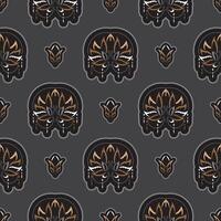 Seamless pattern with lotuses. Dark background. Expensive and luxurious style. Good for prints. Vector
