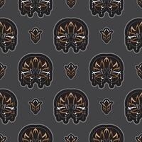 Seamless pattern with lotuses. Dark background. Expensive and luxurious style. Good for prints. Vector