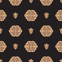 Dark solid color Seamless pattern with lotuses in Simple style. Good for menus, postcards, wallpaper and fabric. Vector