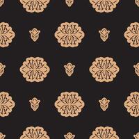 Dark solid color Seamless pattern with lotuses in Simple style. Good for menus, postcards, wallpaper and fabric. vector