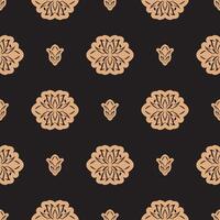 Dark solid color Seamless pattern with lotuses in Simple style. Good for menus, postcards, wallpaper and fabric. Vector