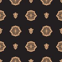 Dark solid color Seamless pattern with lotuses in Simple style. Good for clothing and textiles. Vector