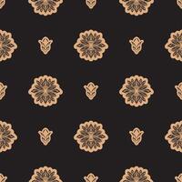 Dark solid color Seamless pattern with lotuses in Simple style. Good for clothing and textiles. Vector