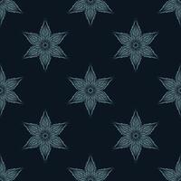 Seamless pattern of winter snowflakes. Good for garments, textiles, backgrounds and prints. Vector illustration.