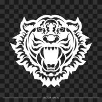 la cara del león está hecha de patrones. estampado de cabeza de tigre. vector