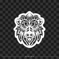 Contour of the face of a lion. Vector illustration.